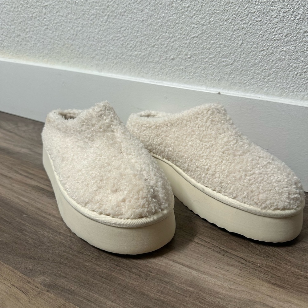 Altar'd State Plush Cream Slippers